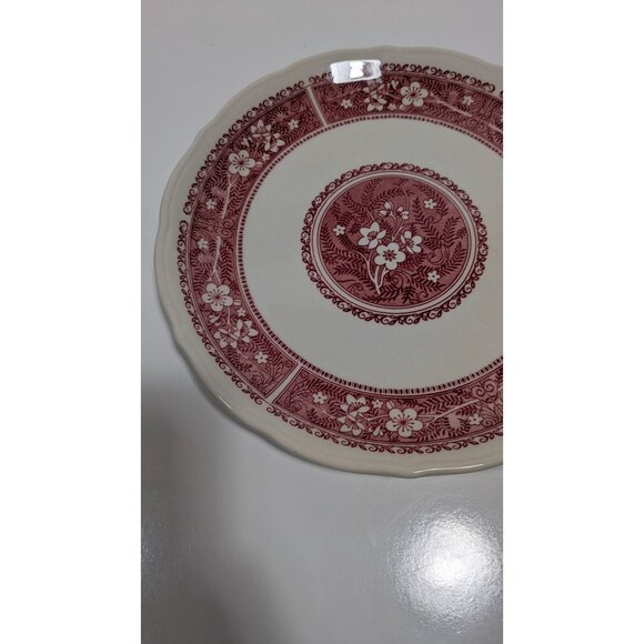 Syracuse Strawberry Hill Ceramic Dinner Plate Floral Red White Vintage - Picture 4 of 8